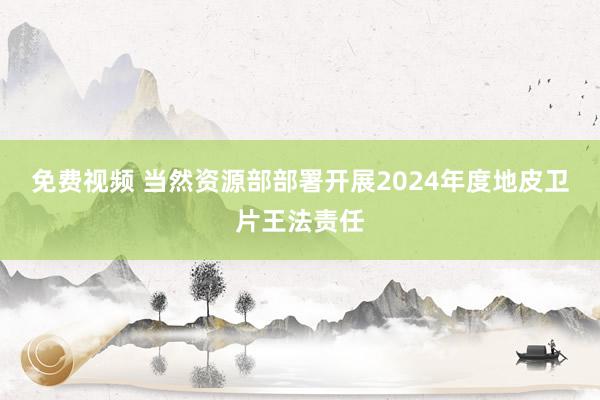 免费视频 当然资源部部署开展2024年度地皮卫片王法责任