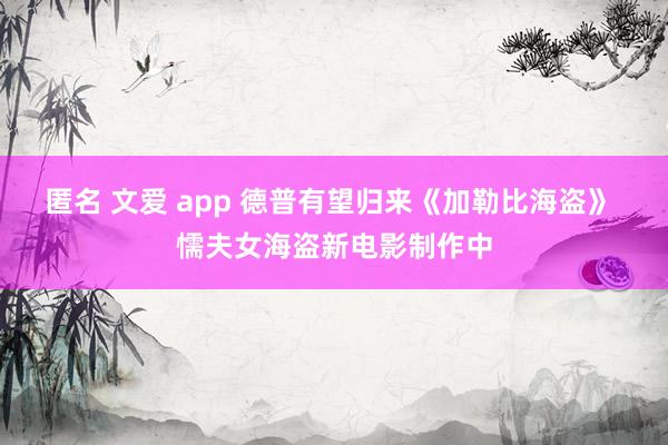 匿名 文爱 app 德普有望归来《加勒比海盗》 懦夫女海盗新电影制作中