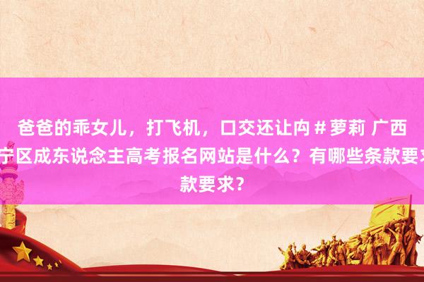 爸爸的乖女儿，打飞机，口交还让禸＃萝莉 广西兴宁区成东说念主高考报名网站是什么？有哪些条款要求？