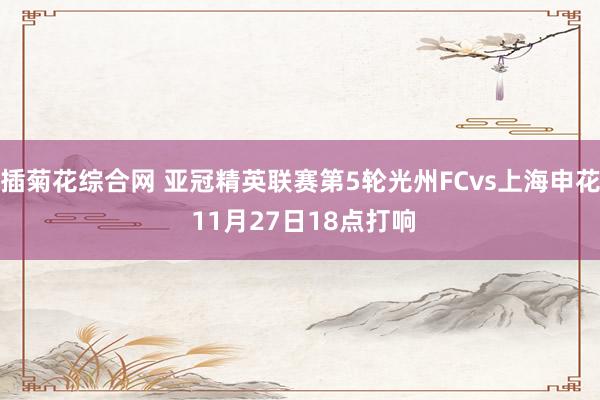 插菊花综合网 亚冠精英联赛第5轮光州FCvs上海申花 11月27日18点打响